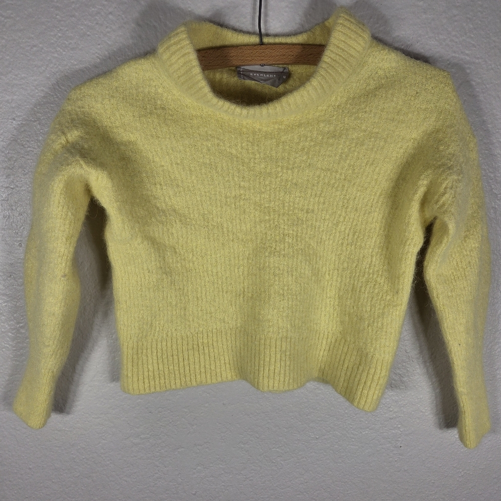 Everlane Alpaca Wool Blend Sweater Size M Yellow Women's Pullover Crew Neck